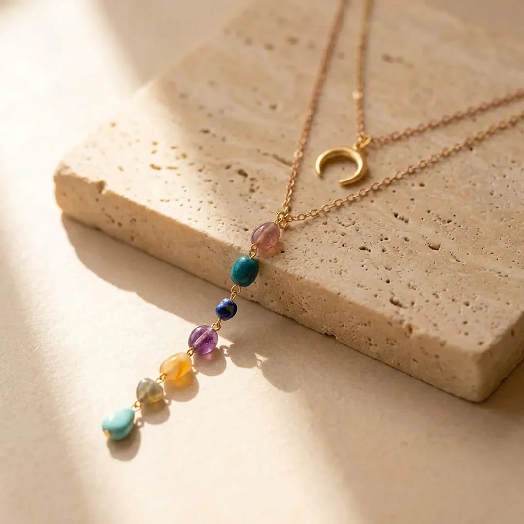 Collier Double Rang - Symphonie des 7 Chakras