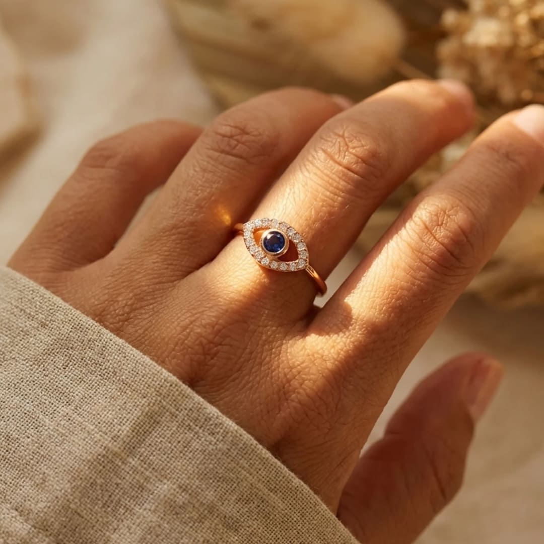 Bague Ajustable "L’Œil Bleu"