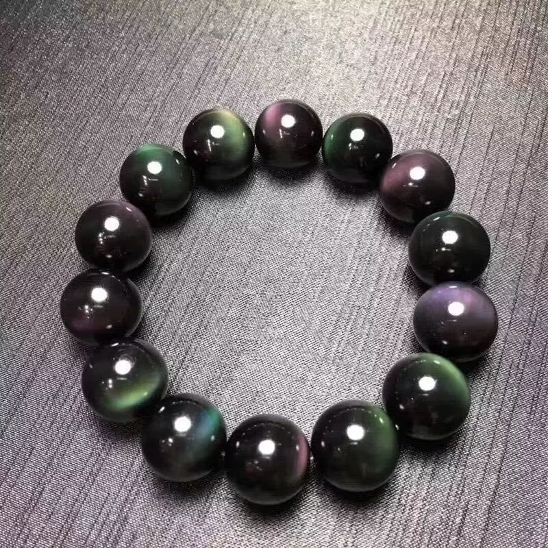 Bracelet "Chemin Sacré" en Obsidienne Œil Céleste