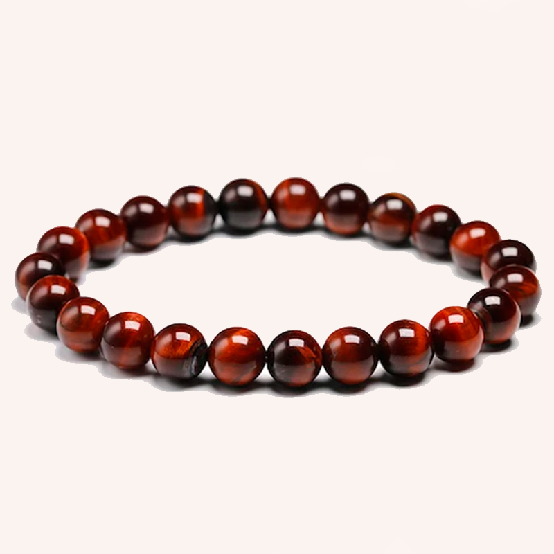 Bracelet en Œil de Taureau Rouge - Bouclier des Anciens