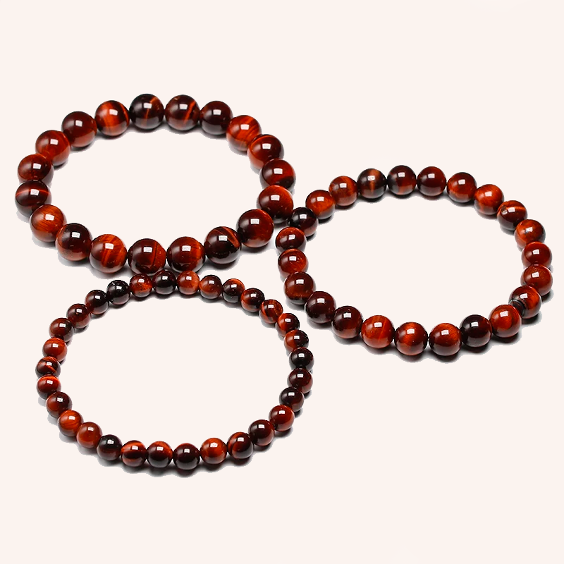 Bracelet en Œil de Taureau Rouge - Bouclier des Anciens