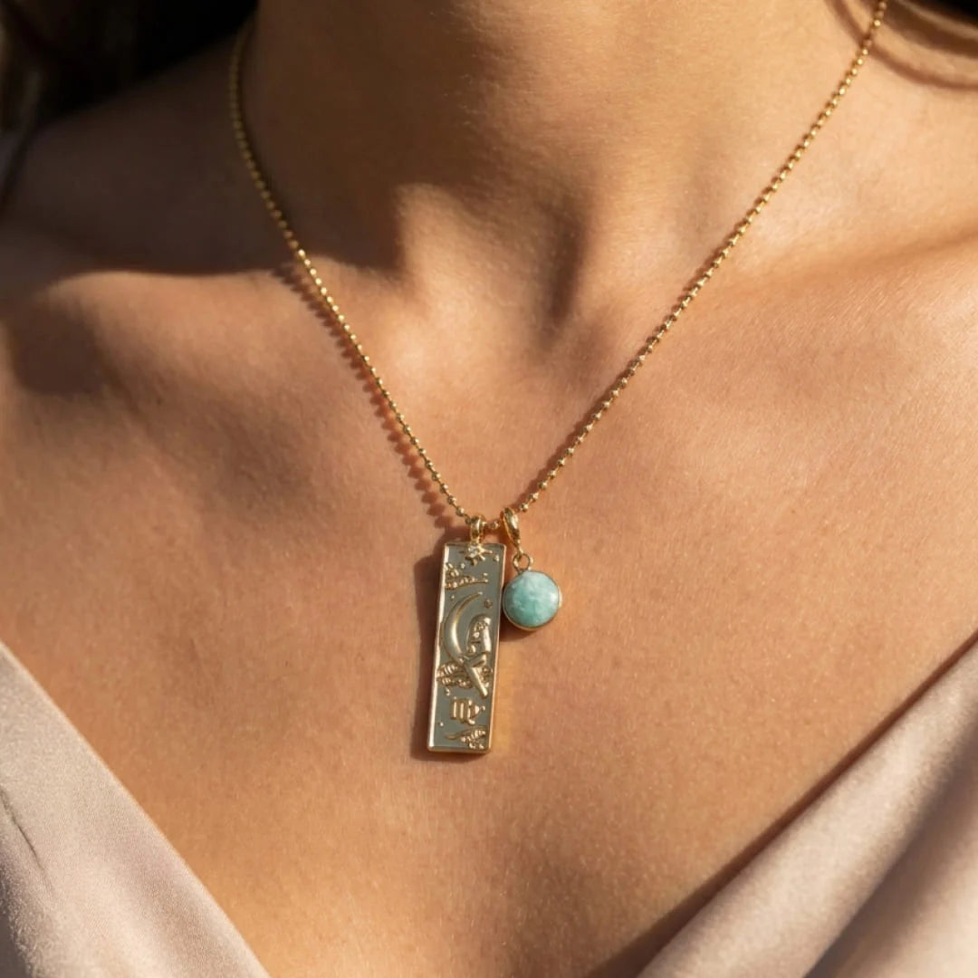 Collier Pendentif - Signe Astrologique & sa Pierre Naturelle