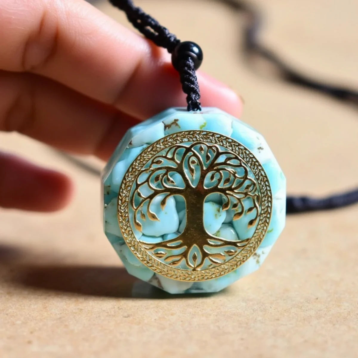 Pendentif Orgonite en Turquoise - Anahata