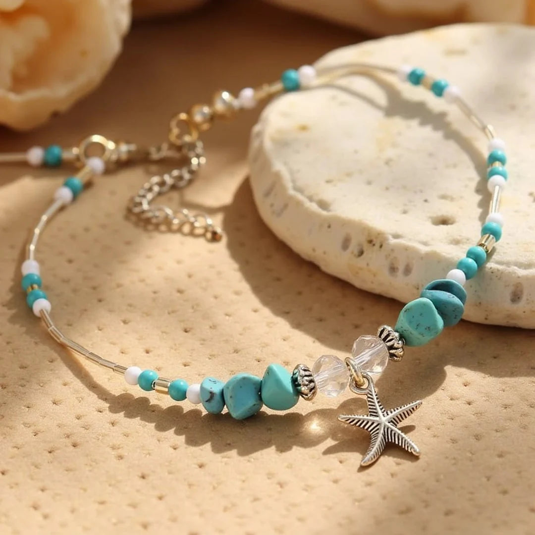 Bracelet de Cheville en Turquoise - Étoile de Mer