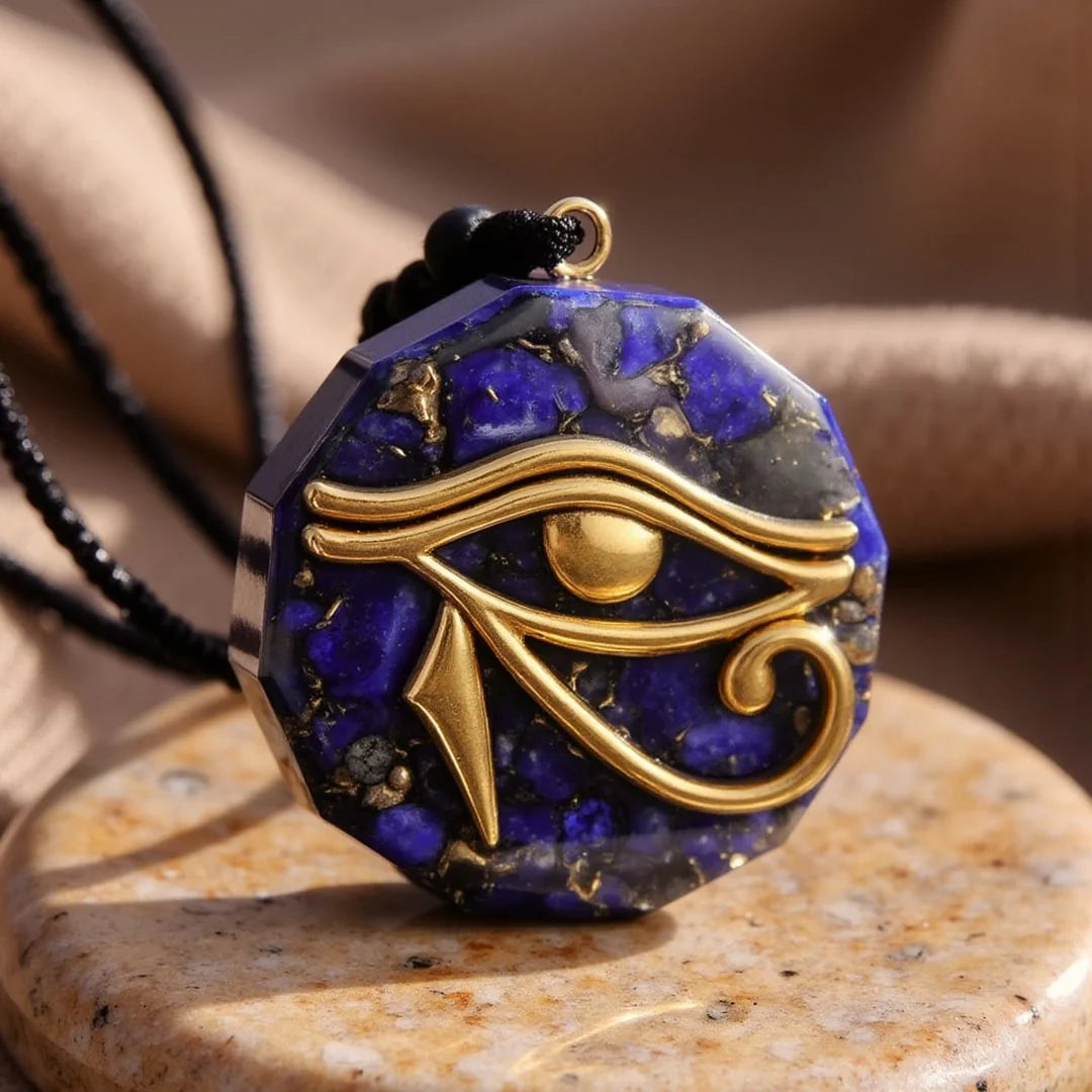 Pendentif Orgonite en Lapis Lazuli ou Obsidienne - Oeil d'Horus