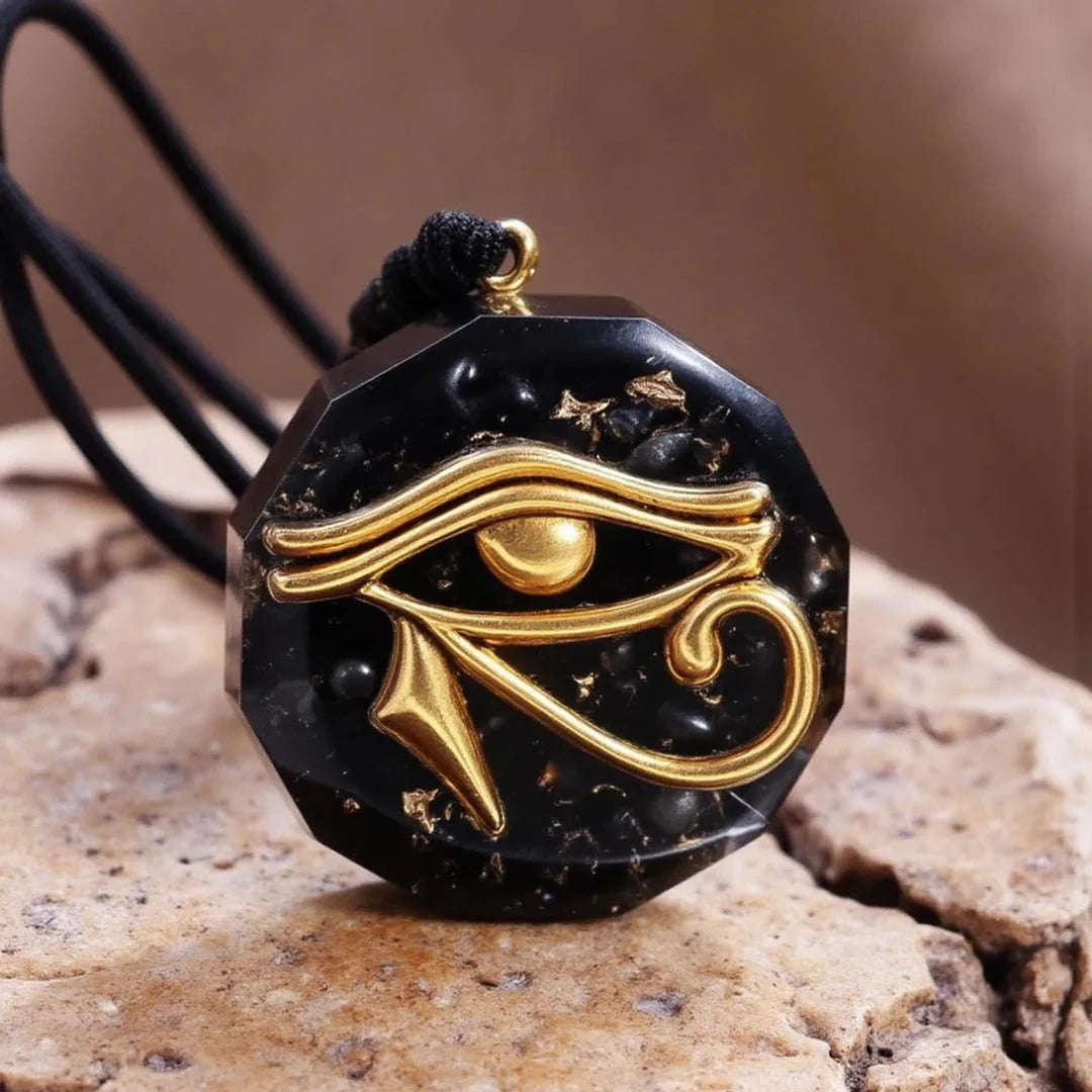 Pendentif Orgonite en Lapis Lazuli ou Obsidienne - Oeil d'Horus