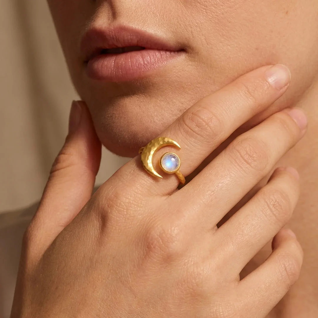 Bague  Ajustable en Pierre de Lune - Clair de Lune