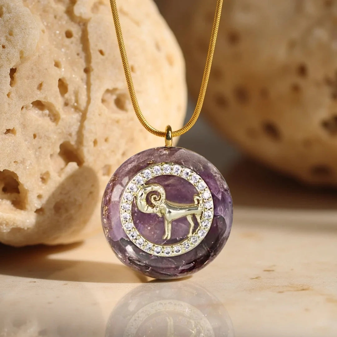 Pendentif Orgonite "Signe Astrologique" en Pierre Naturelle