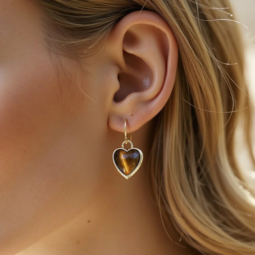 Boucles d’Oreilles Pierres Naturelles - Reflet du Coeur