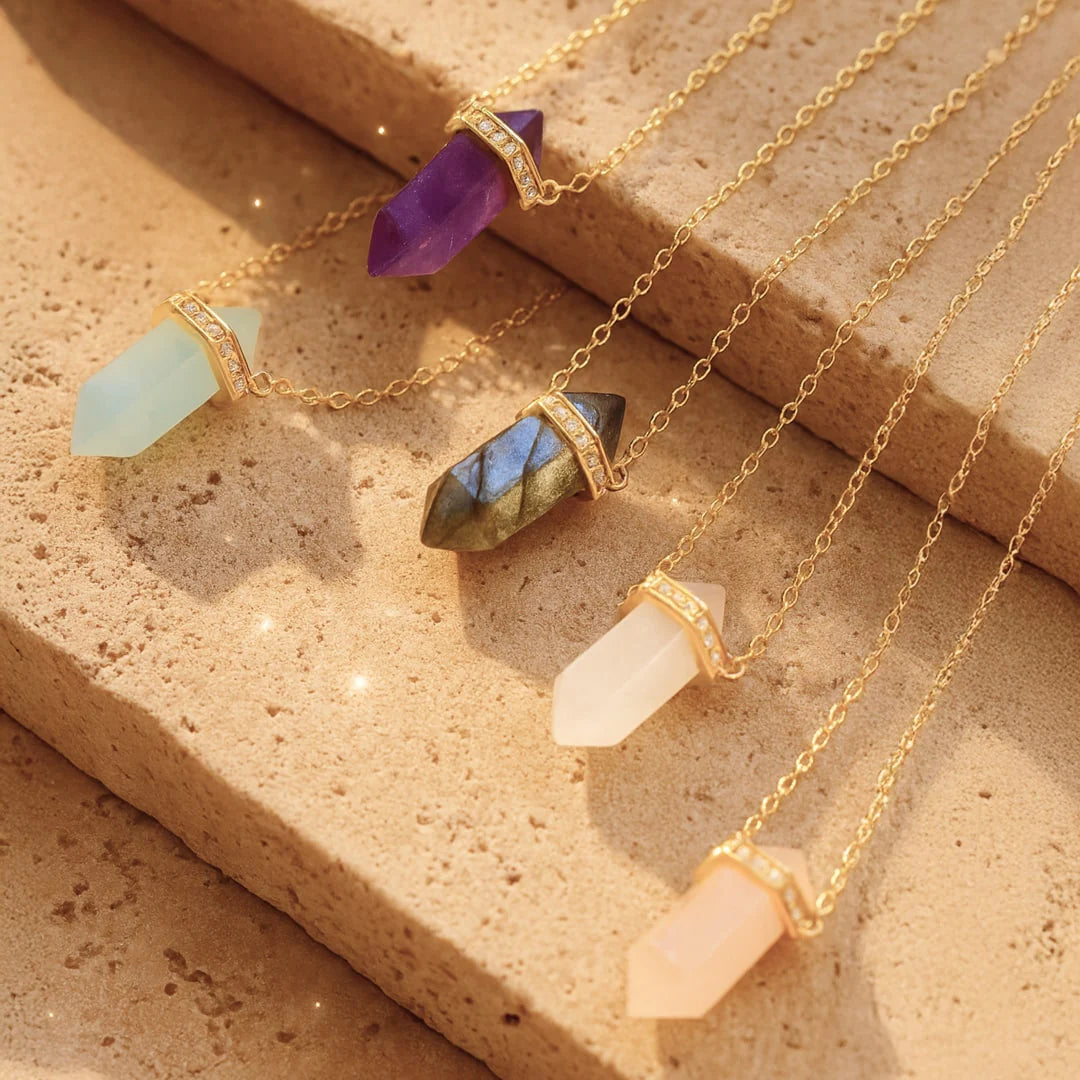 Pendentif Pointe en Pierres Naturelles - Balance Intérieure