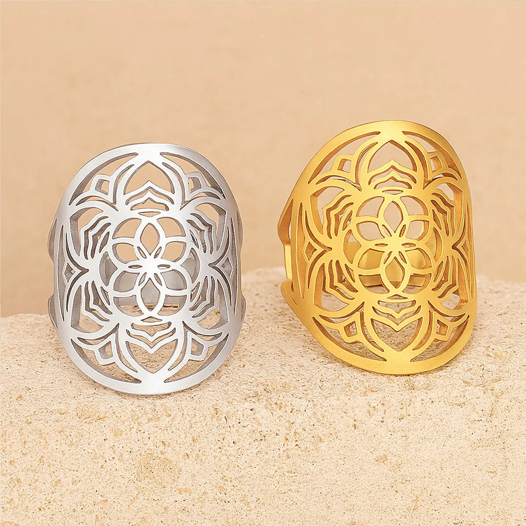 Bague Ajustable "Fleur de Mandala"