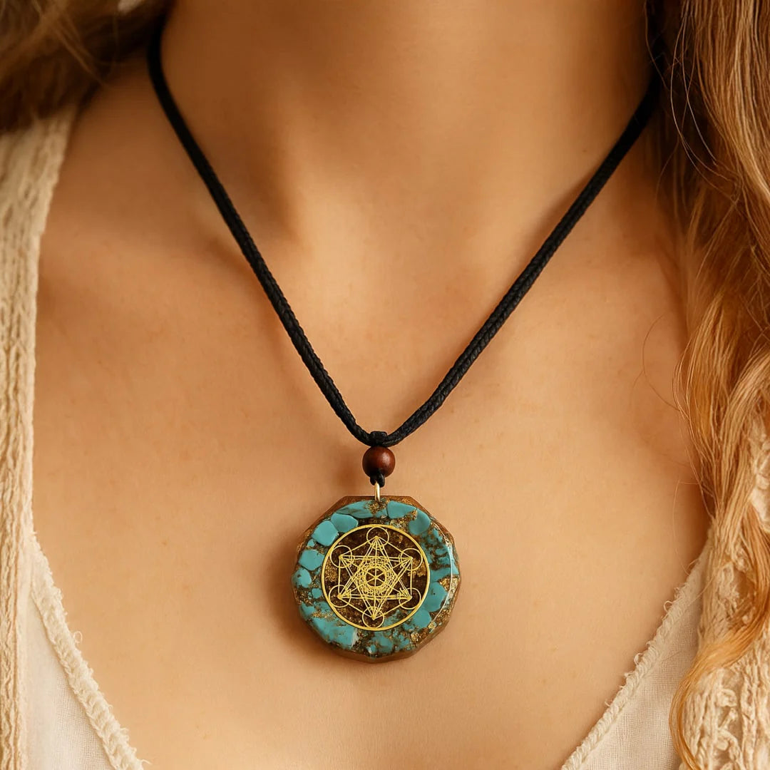 Pendentif Orgonite Métatron en Turquoise