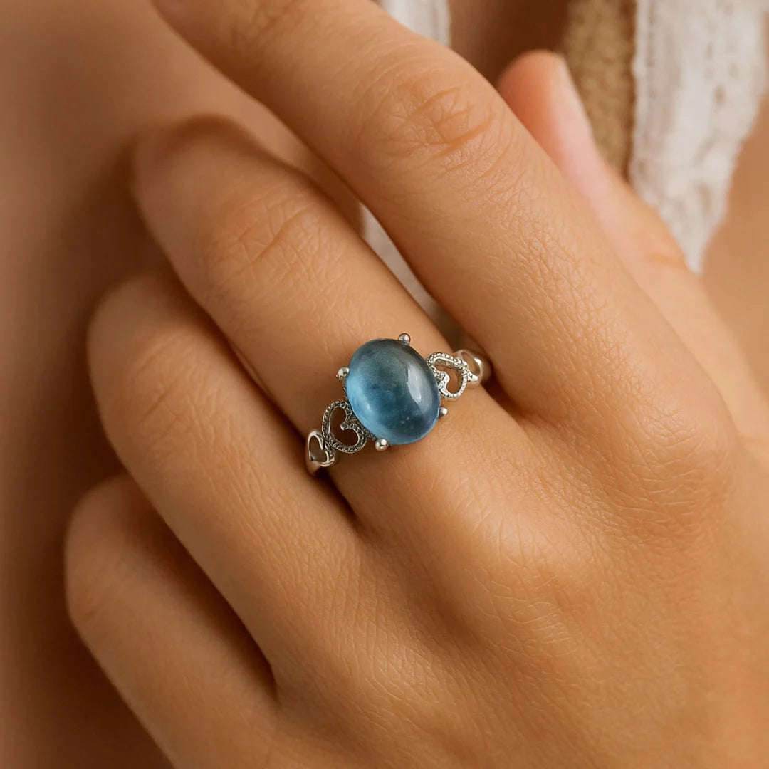 Bague Ajustable en Aigue-Marine - Joyau des Mers