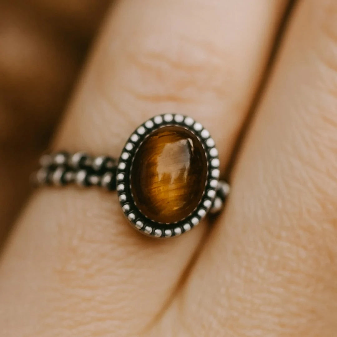 Bague en Œil de Tigre - Confiance Profonde