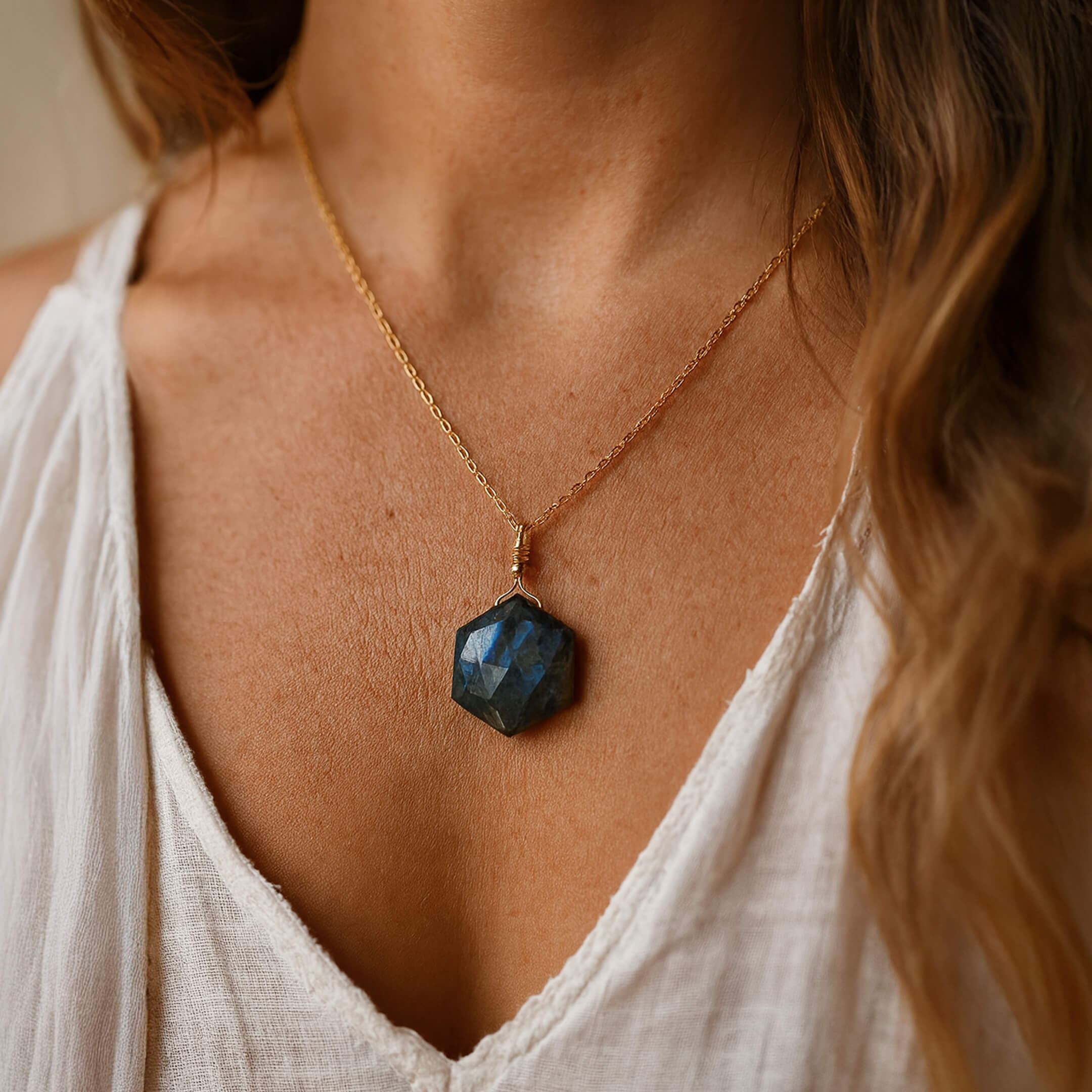 Pendentif en Lapis Lazuli ou Labradorite - Caresse Stellaire