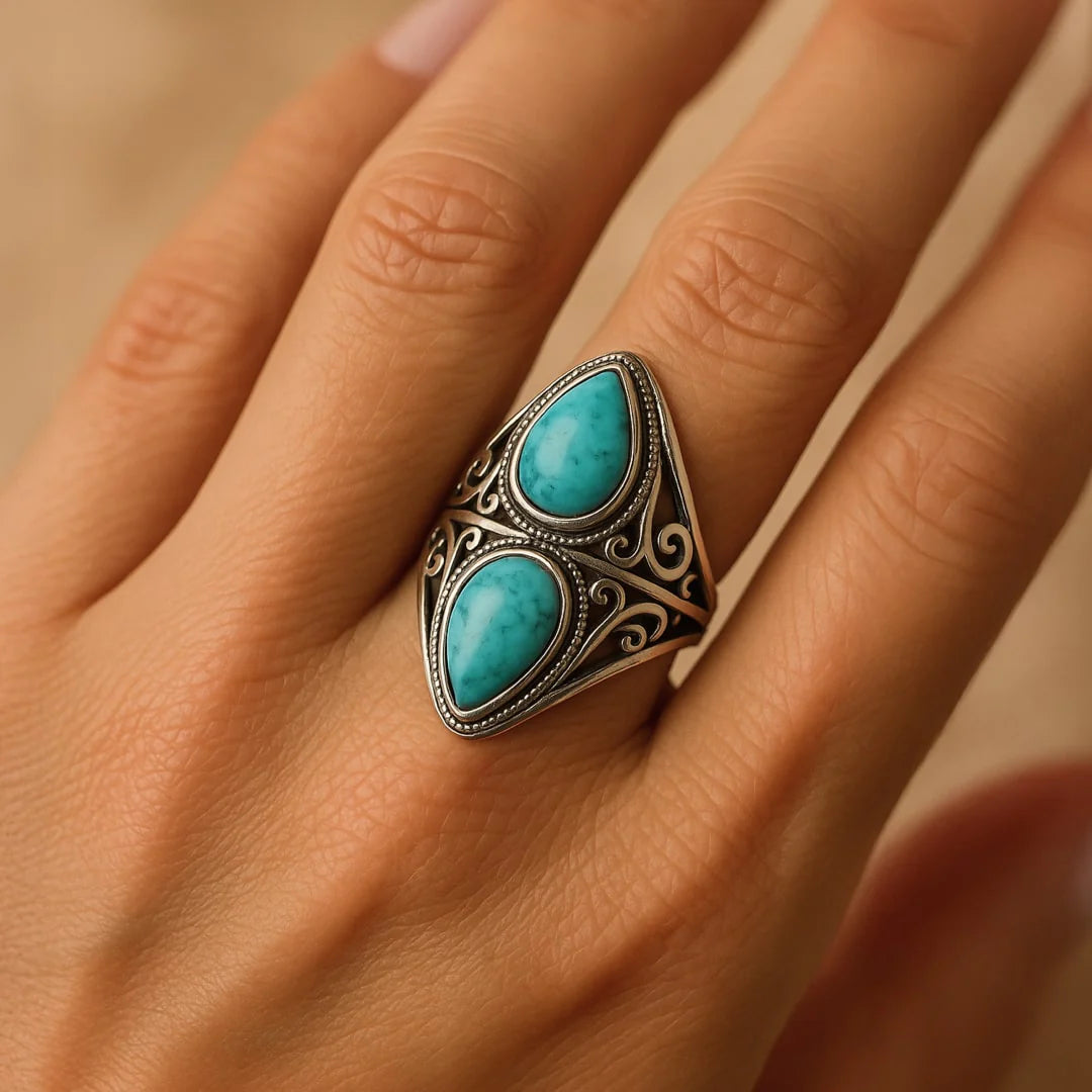 Bague en Turquoise & Argent - Ancrage Céleste