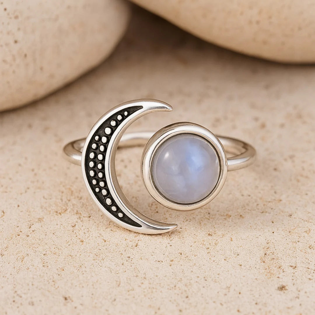 Bague en Pierre de Lune & Argent - Elenya