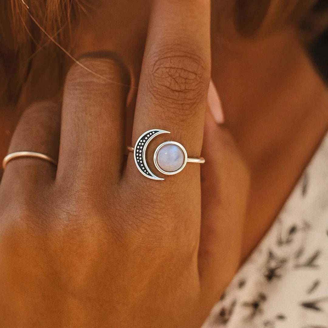 Bague en Pierre de Lune & Argent - Elenya