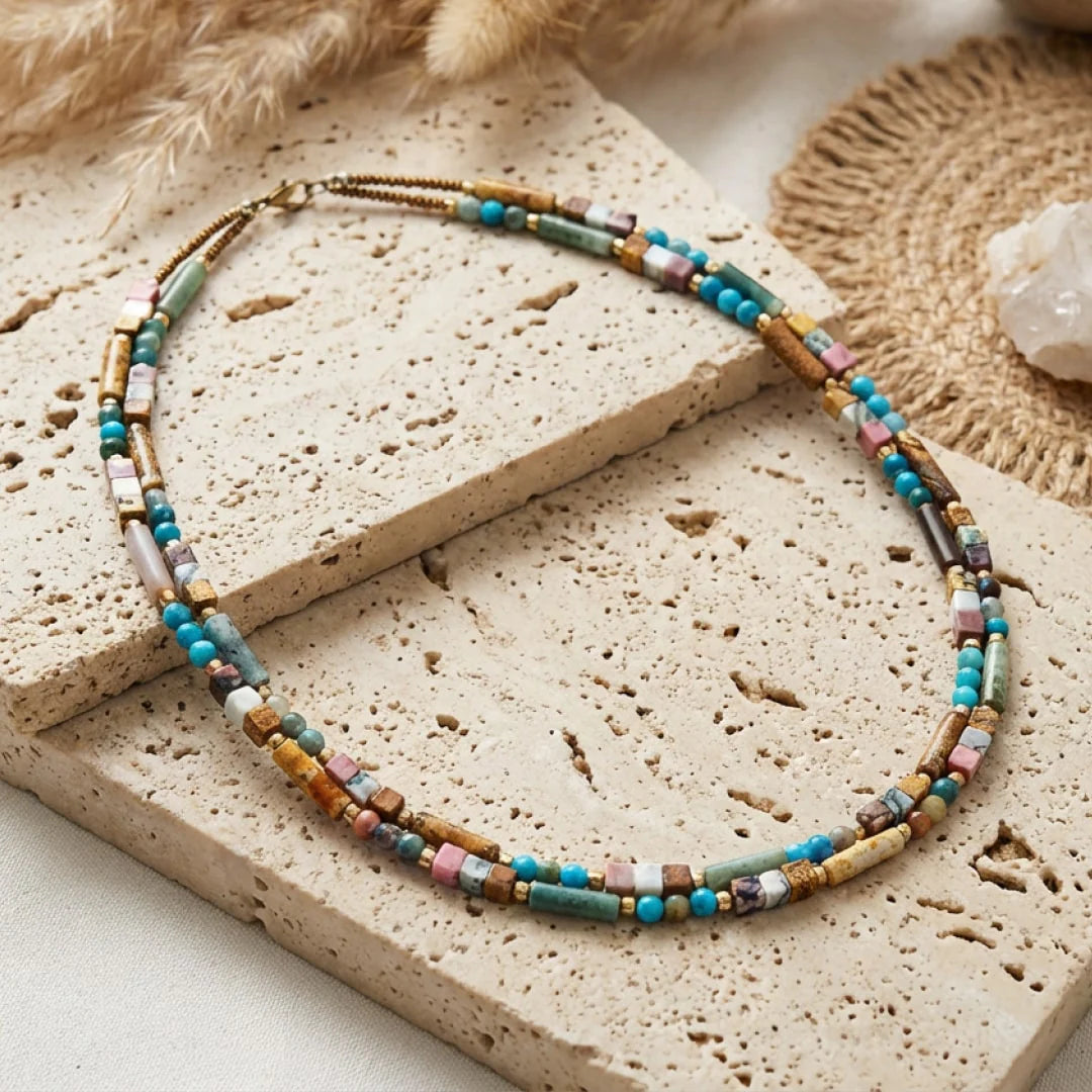 Collier "Âme Bohème" en Pierres Naturelles