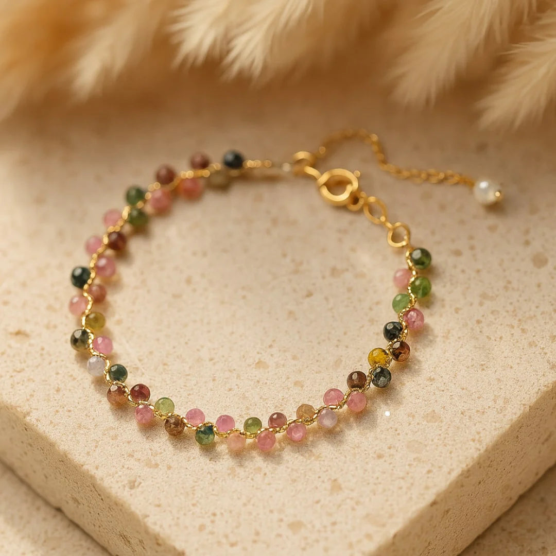 Bracelet Fin en Tourmaline Multicolore