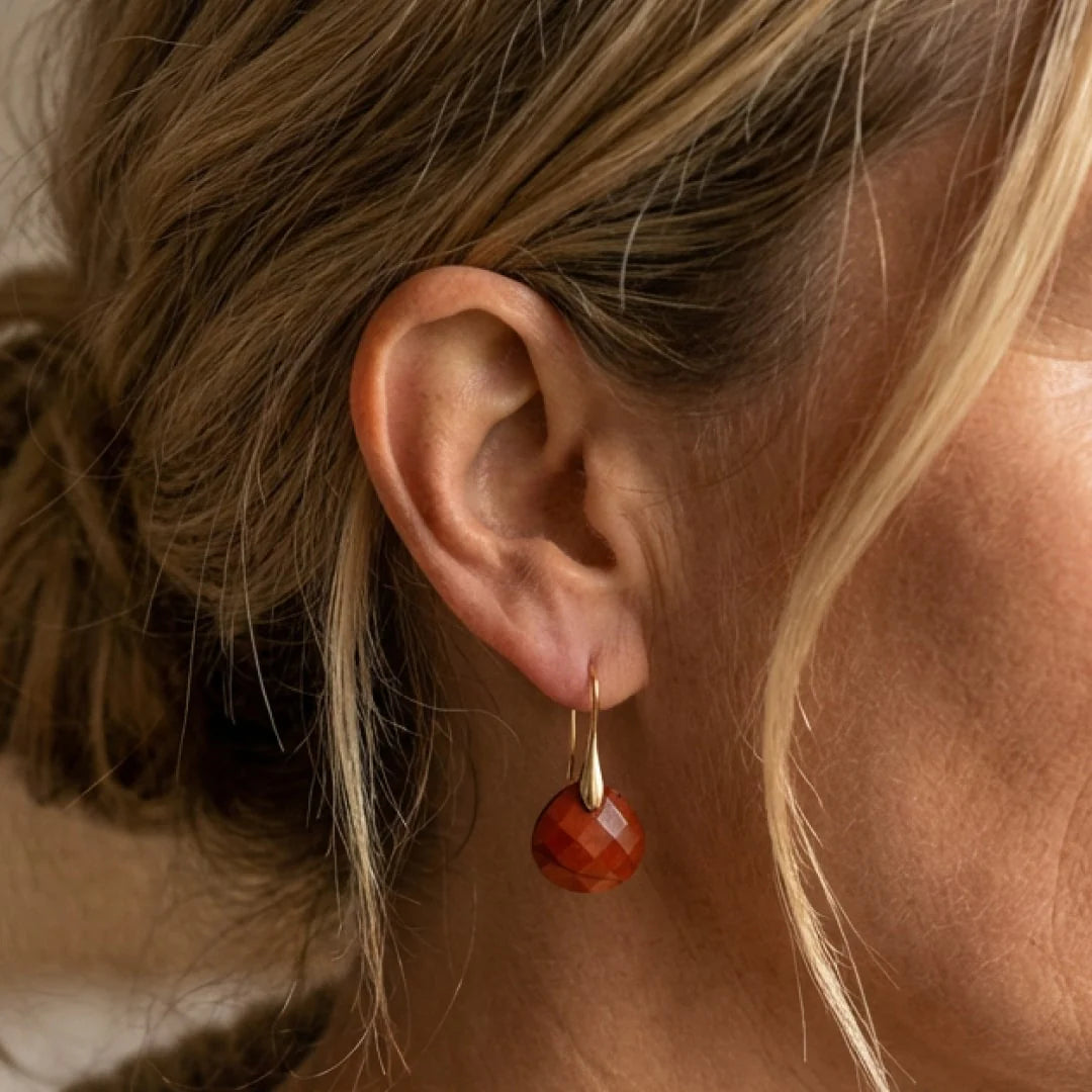 Boucles d'oreilles en Jaspe Rouge - Alya