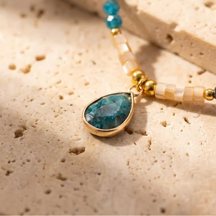Collier "Goutte de Vitalité" en Apatite Naturelle