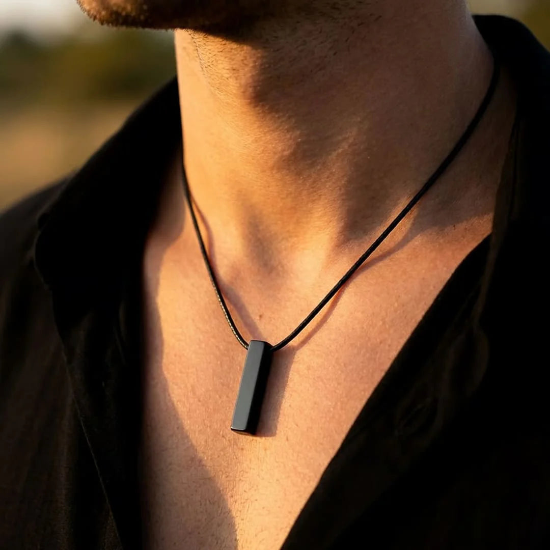 Collier Pendentif en Obsidienne Noire - Protection Céleste