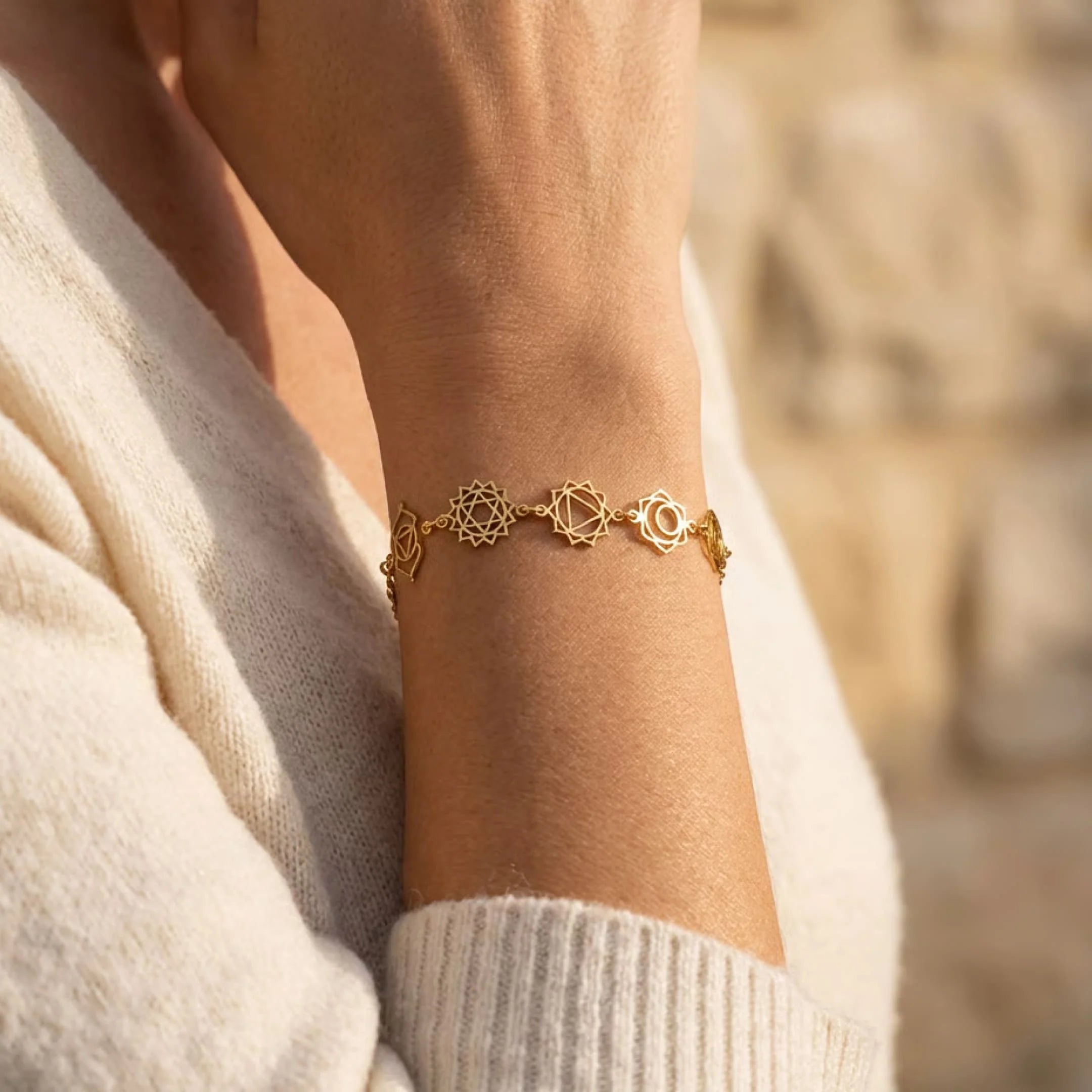 Bracelet Symboles des 7 Chakras - Harmonie des Chakras