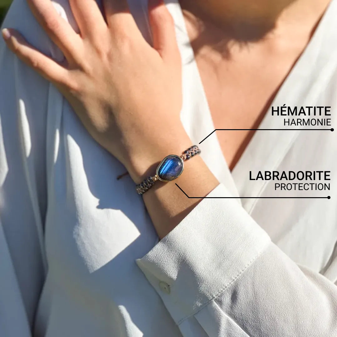 Bracelet en Labradorite & Hématite - Oeil Céleste