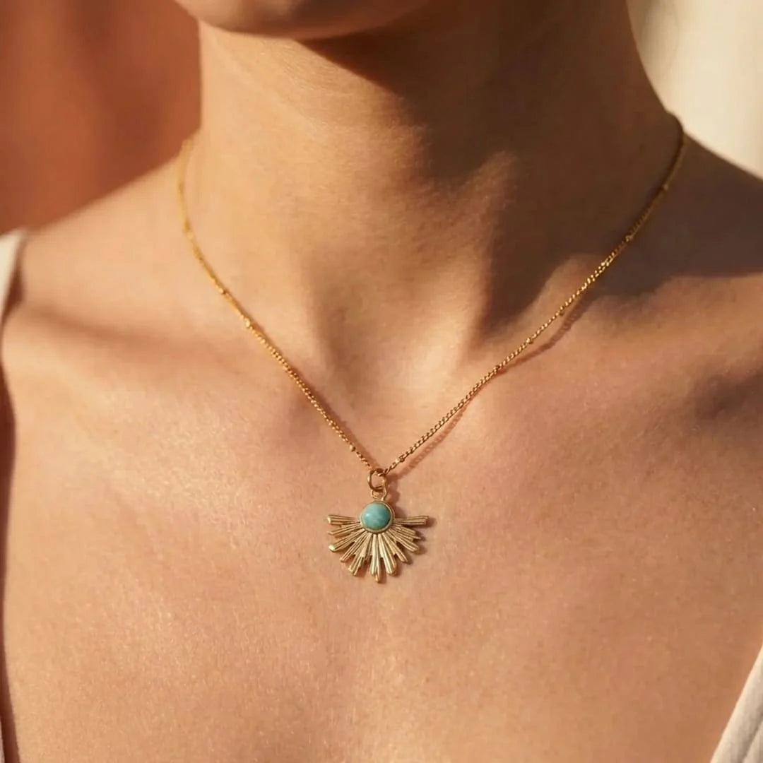 Pendentif en Amazonite - Rayons de Bien-Etre