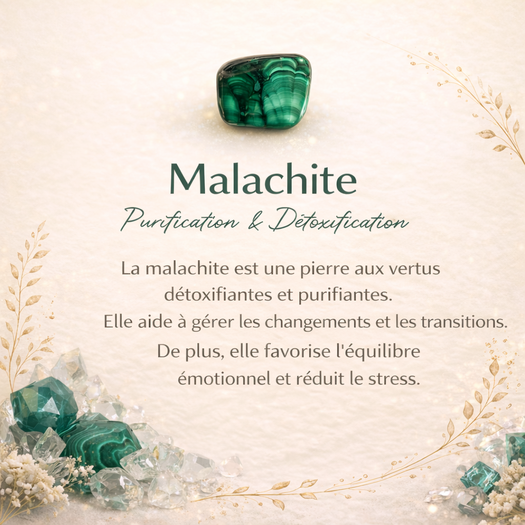 Bracelet en Malachite - Spirales de Purification