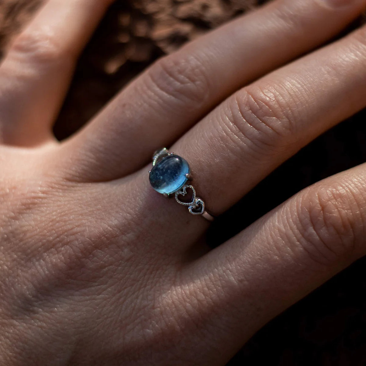 Bague Ajustable en Aigue-Marine - Joyau des Mers
