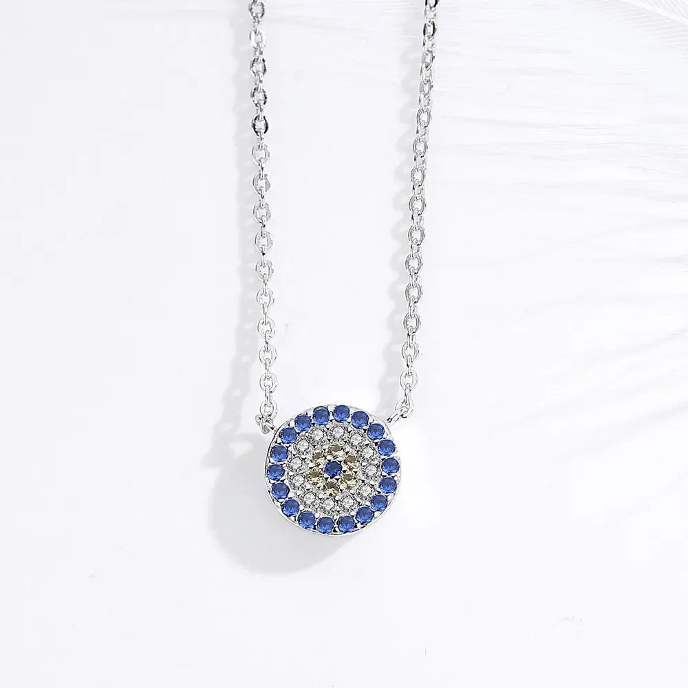 Collier "Œil Bleu Protecteur" en Argent