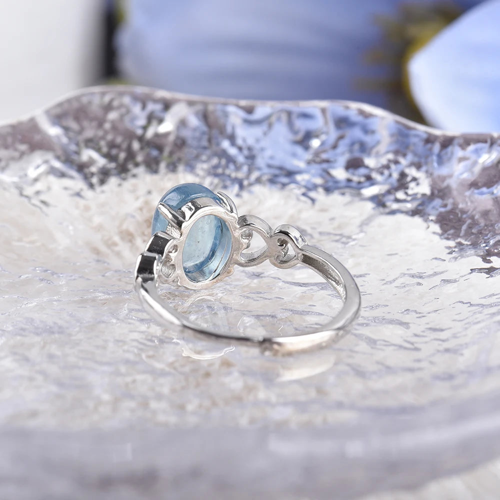 Bague Ajustable en Aigue-Marine - Joyau des Mers