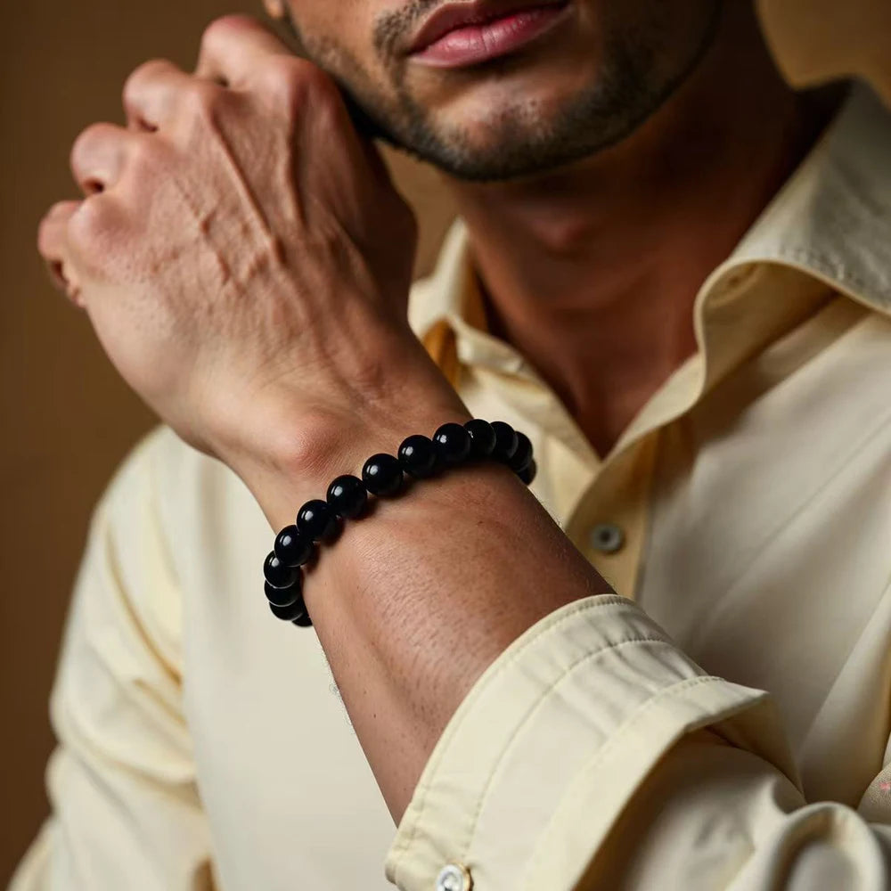 Bracelet en Tourmaline Noire - Bouclier Tellurique