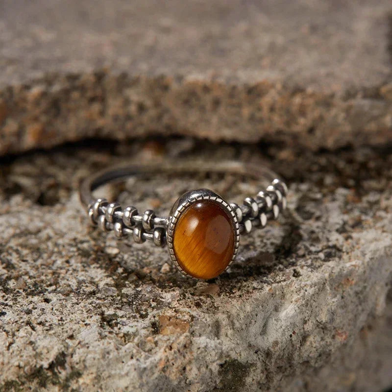 Bague en Œil de Tigre - Confiance Profonde