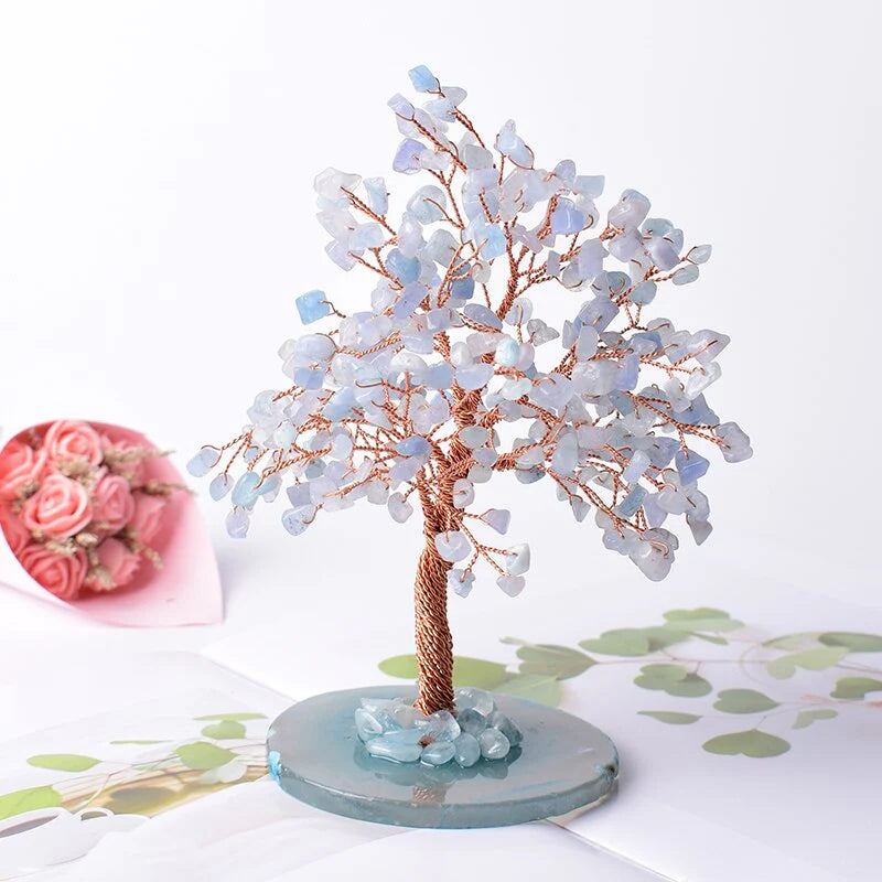Arbre en Aigue-Marine & Agate - Chance Opportune