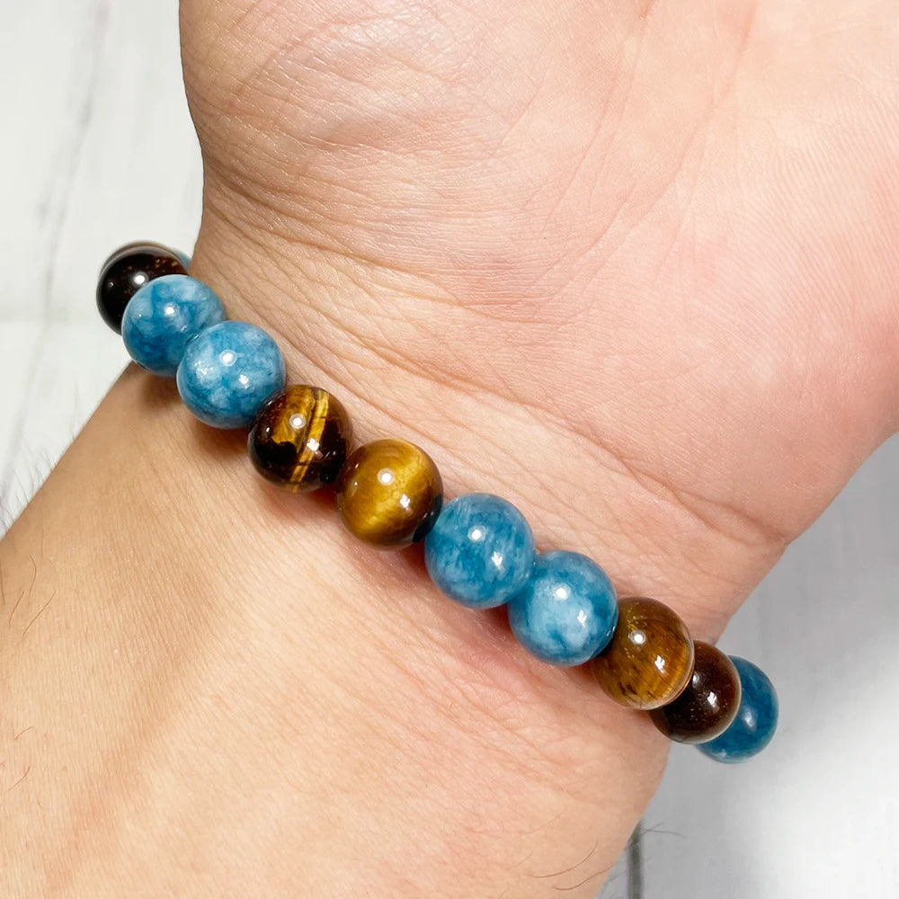 Bracelet "Sérénité Protectrice" Oeil de Tigre & Apatite