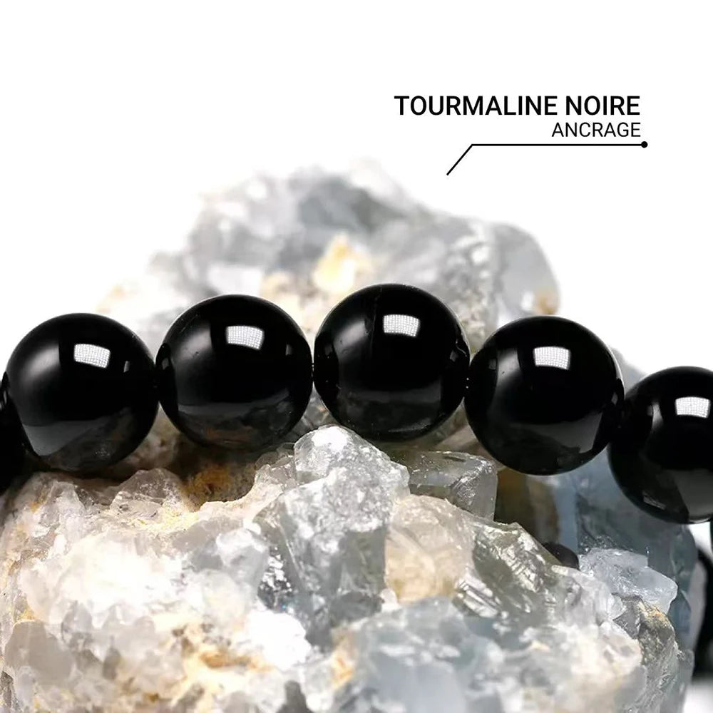 Bracelet en Tourmaline Noire - Bouclier Tellurique