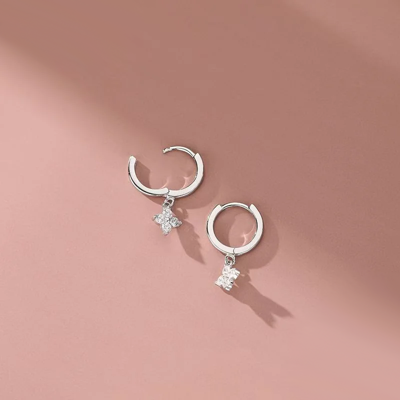 Boucles d'Oreilles "Trèfle Solaire" en Argent
