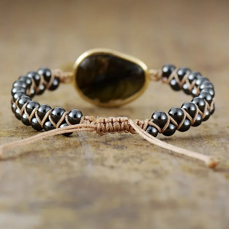 Bracelet en Labradorite & Hématite - Oeil Céleste