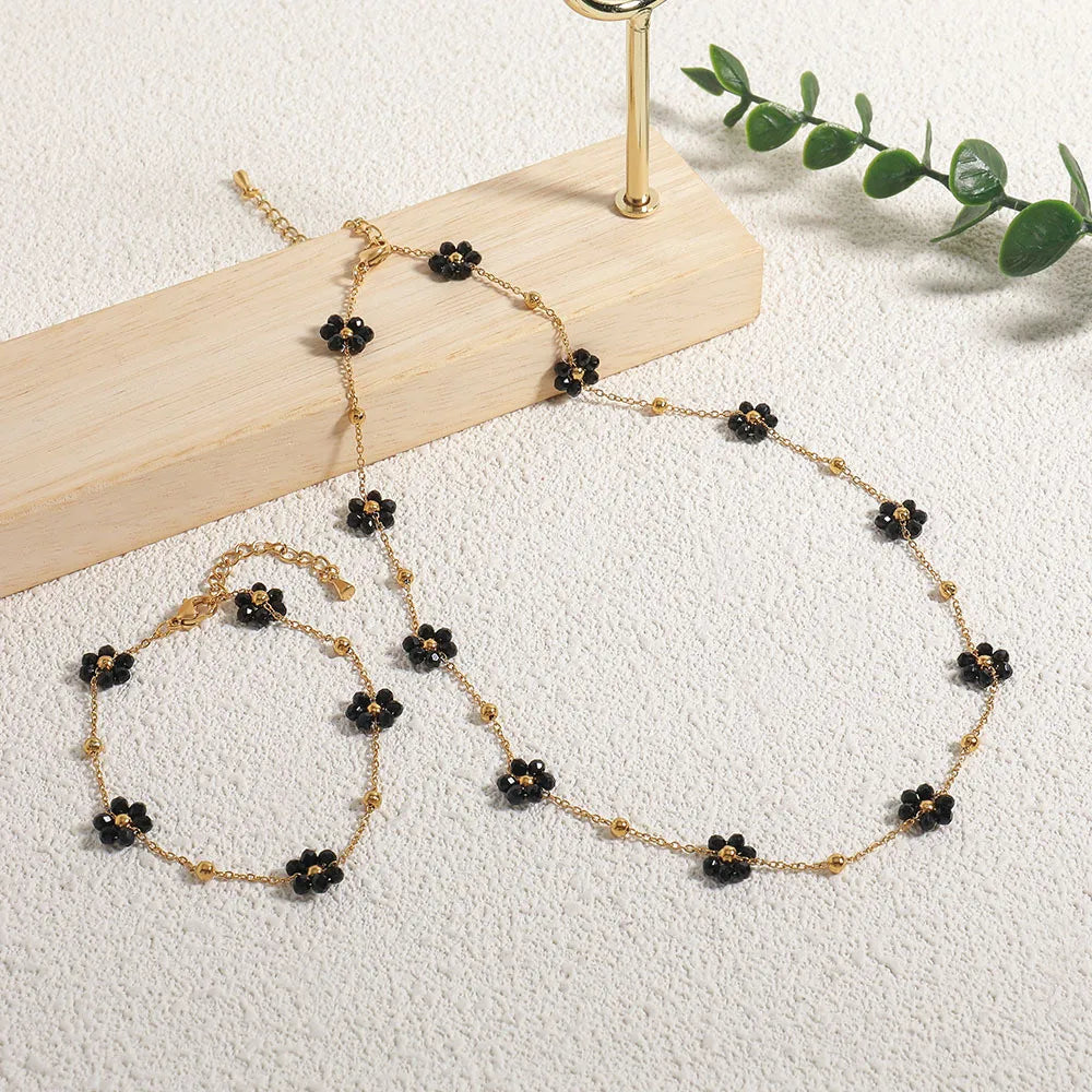 Collier "Floraison Intérieure" en Spinelle Noir