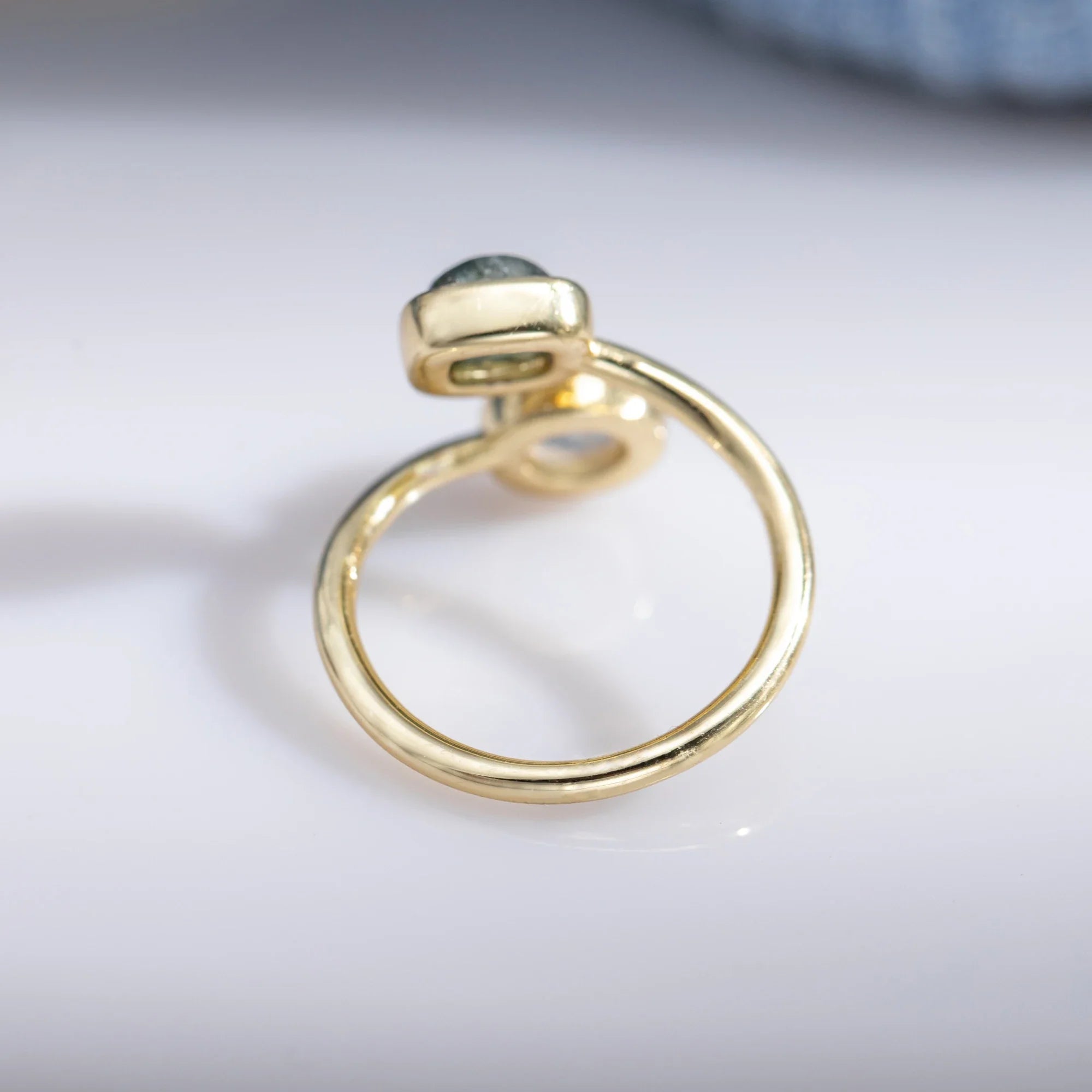 Bague Ajustable en Labradorite & Pierre de Lune - Ishana