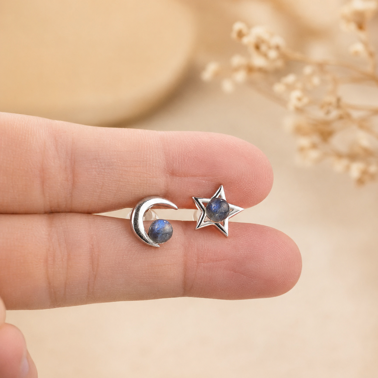 Boucles d'Oreilles en Labradorite & Argent - Clarté Céleste