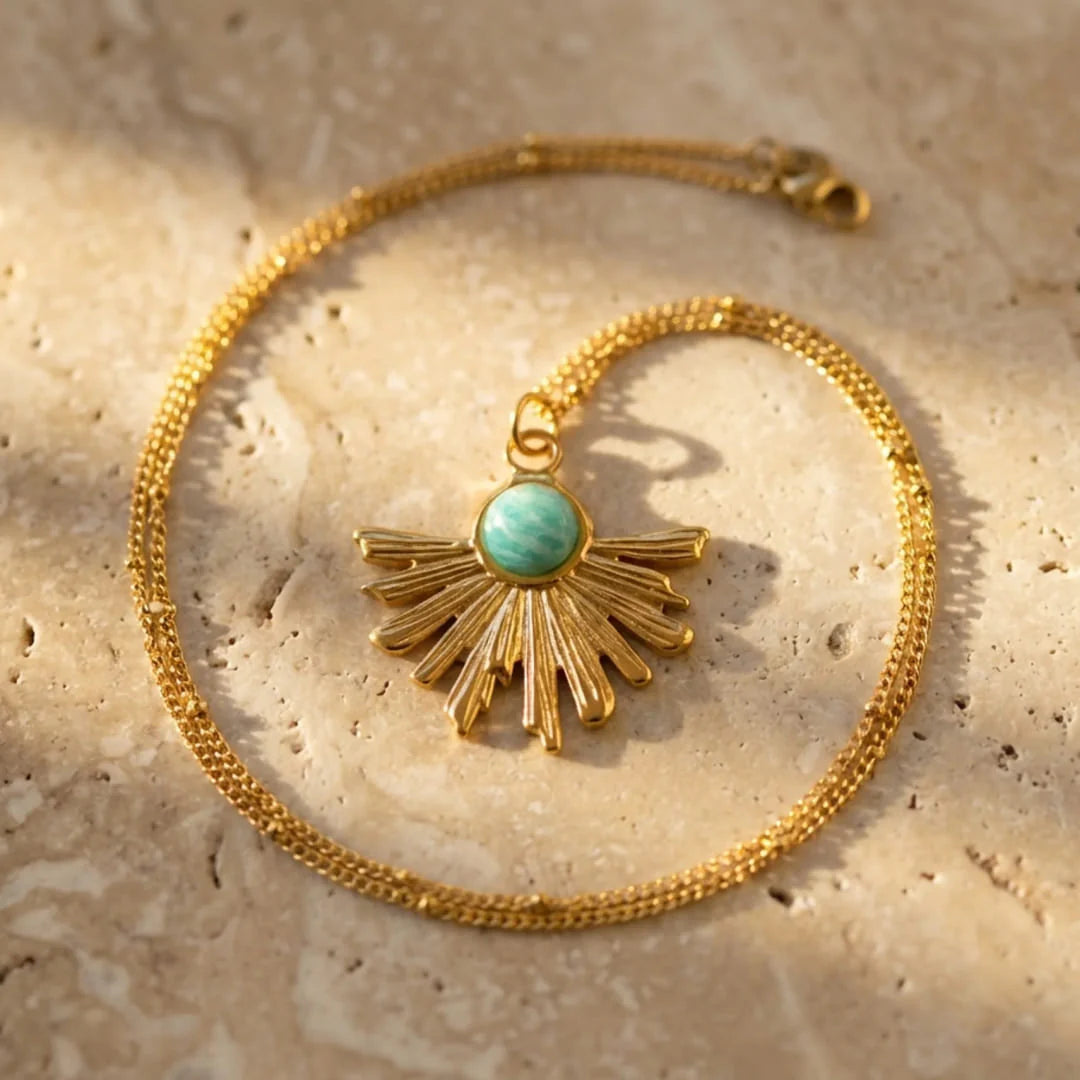 Pendentif en Amazonite - Rayons de Bien-Etre