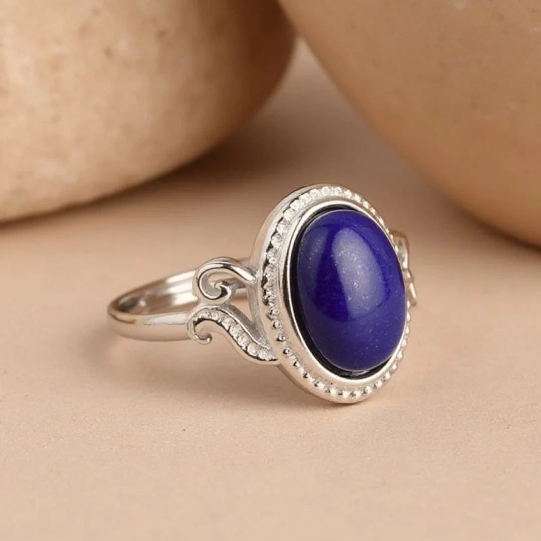 Bague Ajustable "Ovaline de Klein" en Lapis Lazuli