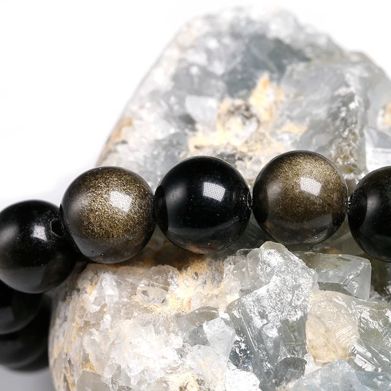 Bracelet "Chemin Sacré" en Obsidienne Œil Céleste