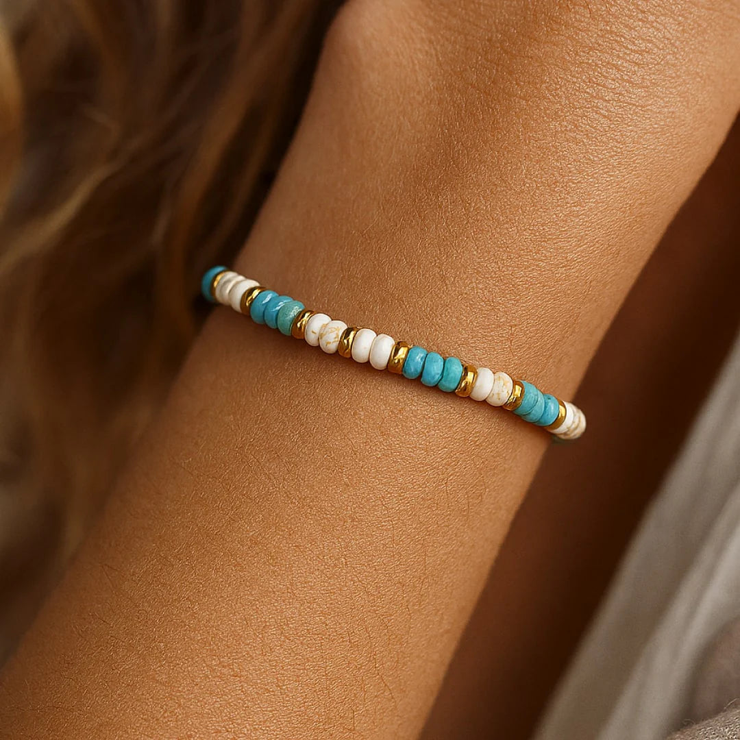 Bracelet en Turquoise & Howlite - Caribea