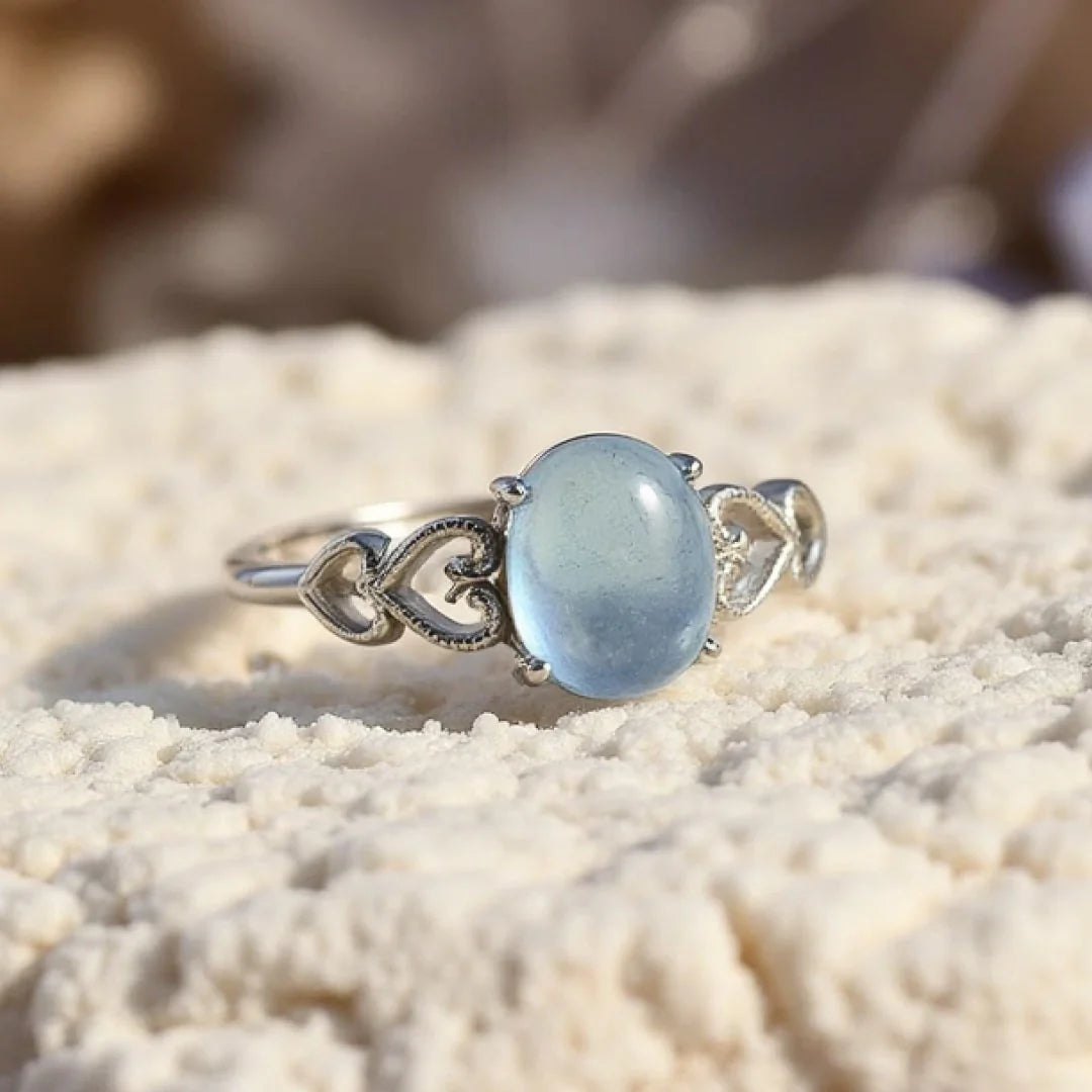 Bague Ajustable en Aigue-Marine - Joyau des Mers