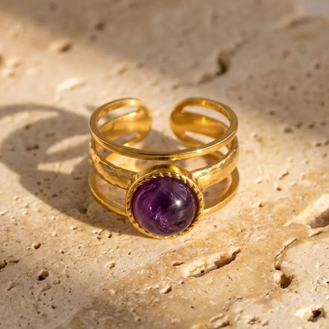 Bague Ajustable en Améthyste - Sérénité Intérieure